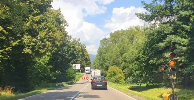 Zwężenie w Pietrzykowicach - 2.08.2022