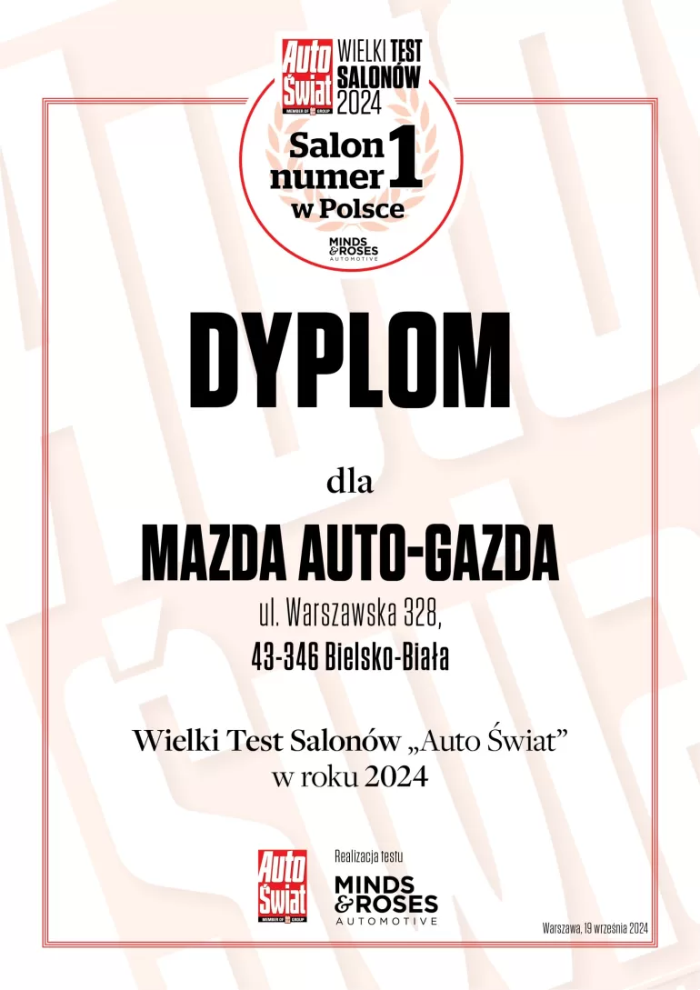 salon MAZDA Auto-Gazda z Bielska-Białej zdobył tytuł Salonu nr 1