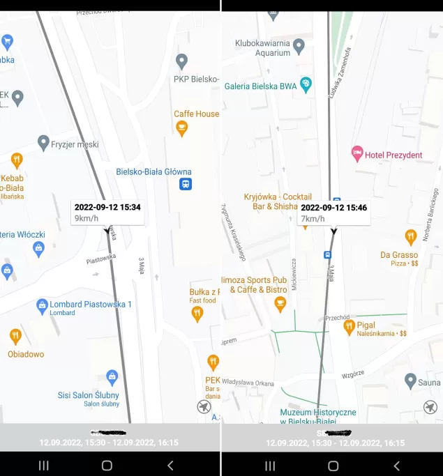 Screen z GPS