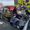 [FOTO] Klasyczny Volkswagen rozbity na zjeździe z S-52 do Wapienicy