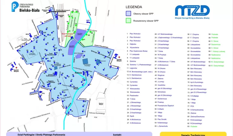 strefa płatnego parkowania parkomaty bielsko