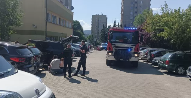 Interwencja służb na ulicy Reja w Bielsku-Białej - 10.08.2022
