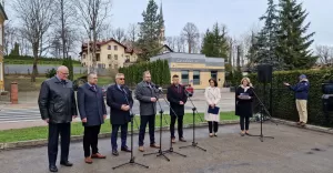 Konferencja prasowa na temat programu "Bezpieczny pieszy" w Bielsku-Białej - 24.03.2023