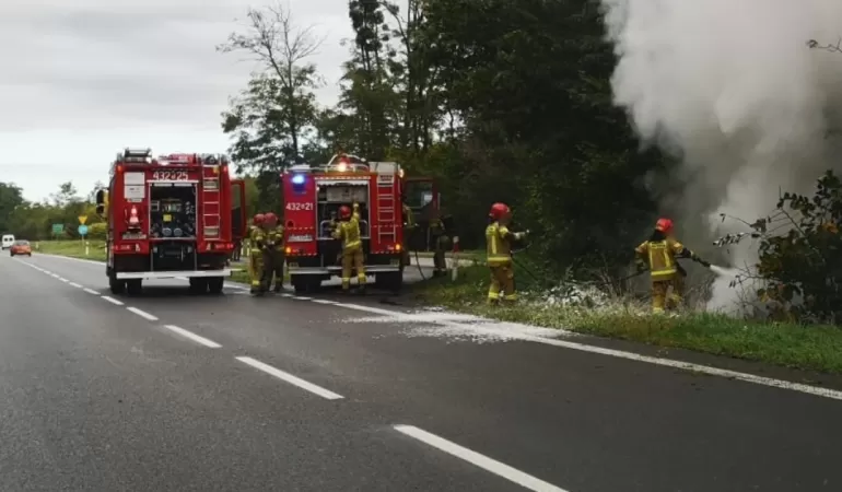 kolizja pożar wiślica DK-81 dk81