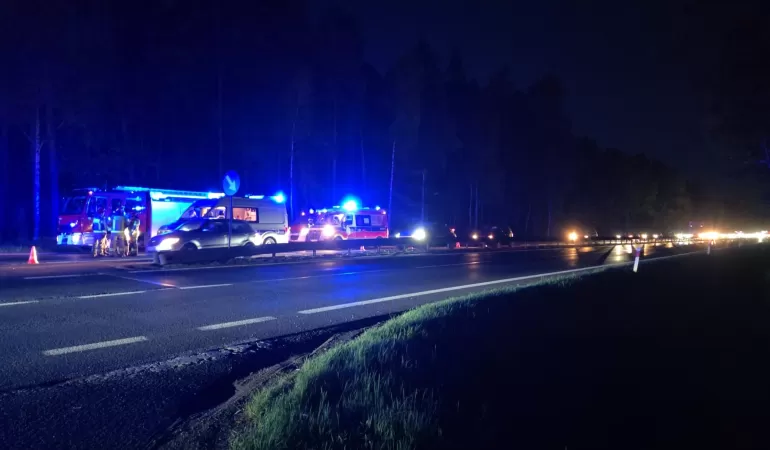 Potrącenie rowerzysty na krajowej jedynce w Kobiórze