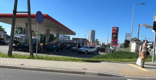 Protest na stacji Orlen przy ul. Poniatowskiego w Bielsku-Białej - 11.06.2022