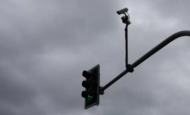 kamera, skrzyżowanie, radar, kontrola, światła, sygnalizacja świetlna